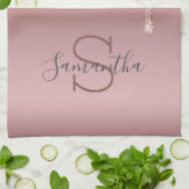 Linge De Cuisine Monogramme Rose Parties scintillant or Drift Blush (Plié)