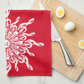 Linge De Cuisine Monogramme rouge de Noël G-Clef Snowflake (Quart Plié)