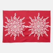 Linge De Cuisine Monogramme rouge de Noël G-Clef Snowflake (Horizontal)