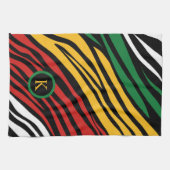 Linge De Cuisine Monogramme rouge vert jaune noir Mois de l'histoir (Horizontal)