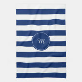 Linge De Cuisine Monogramme Royal Bleu rayé (Vertical)