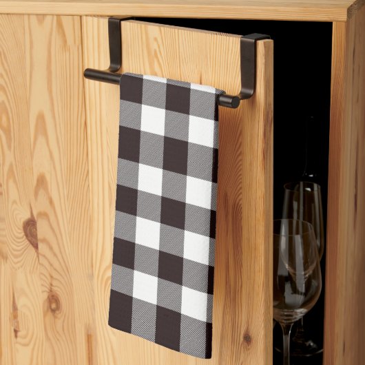 Linge De Cuisine Monogramme Rustique Chic Plaid (Pliage en tiers)