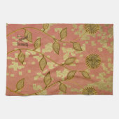 Linge De Cuisine Monogramme Rustique Floral brillant rose (Horizontal)