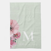 Linge De Cuisine Monogramme rustique Nom de famille personnalisé Fe (Vertical)