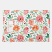 Linge De Cuisine Monogramme Rustique rouge orange aquarelle (Horizontal)