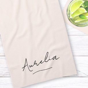 Linge De Cuisine Monogramme Simple signature élégante Minimale fémi