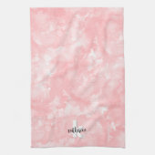 Linge De Cuisine Monogramme stylé aquarelle rose (Vertical)