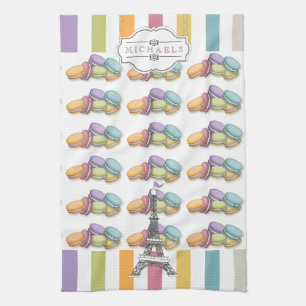Linge De Cuisine Monogramme Tour Eiffel Paris Macaron