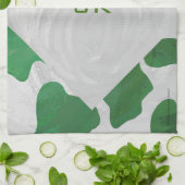 Linge De Cuisine Monogramme vert et blanc de vache (Plié)