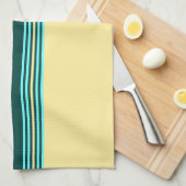 Linge De Cuisine Monogramme Vert foncé Jaune Bleu Grandes (Quart Plié)