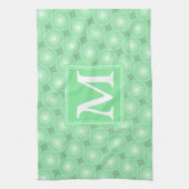 Linge De Cuisine Monogramme vert ressort cercles motif (Vertical)
