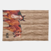 Linge De Cuisine Monogramme Western Cowgirl avec chevaux (Horizontal)