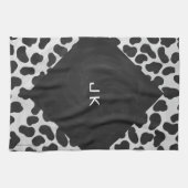 Linge De Cuisine Monographie dalmate noir et blanc (Horizontal)