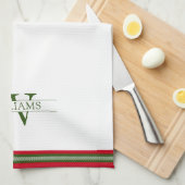 Linge De Cuisine Monographie de Noël rouge et vert pour le pays fra (Quart Plié)