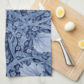 Linge De Cuisine Monotone bleu Pimpernel, William Morris (Quart Plié)