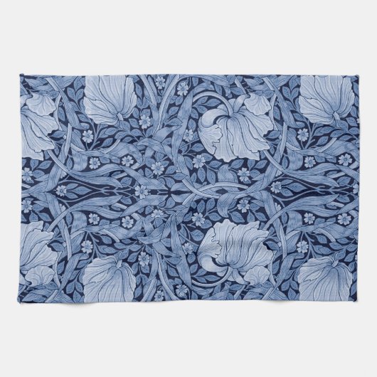 Linge De Cuisine Monotone bleu Pimpernel, William Morris (Horizontal)