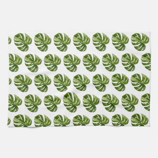 Linge De Cuisine Monstera Albo Tropical Kitchen Decor (Horizontal)
