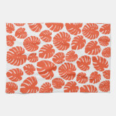 Linge De Cuisine Monstera - Orange et blanc (Horizontal)