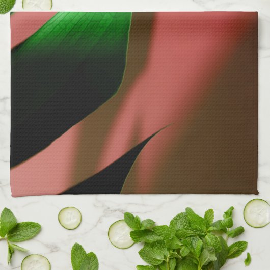 Linge De Cuisine Monstera Swiss Cheese Plante rouge vert plat (Plié)