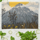 Linge De Cuisine Montagne du volcan fleur sauvage (Plié)