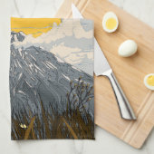 Linge De Cuisine Montagne du volcan fleur sauvage (Quart Plié)