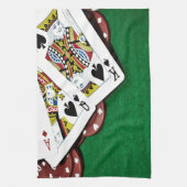 Linge De Cuisine Montrant à cartes le tisonnier de table verte (Vertical)