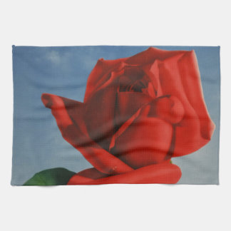 Linge De Cuisine Montreux vintage Rose rouge Suisse Lac Léman