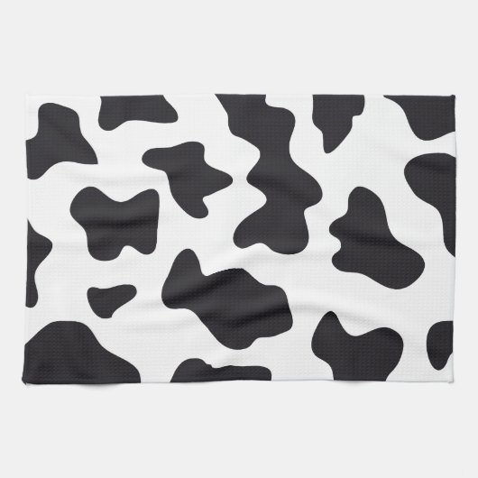 Linge De Cuisine MOO Motif de vache laitière noire et blanche Impri (Horizontal)