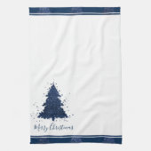 Linge De Cuisine Moody Joyeux Noël | Classy Dark Navy Blue Tree (Vertical)