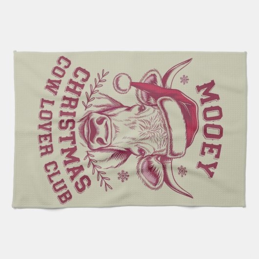 Linge De Cuisine Mooey Noël Western Cow Lover Club Saison de Noël (Horizontal)
