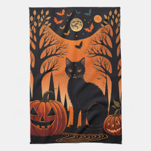 Linge De Cuisine Moonlit Meow