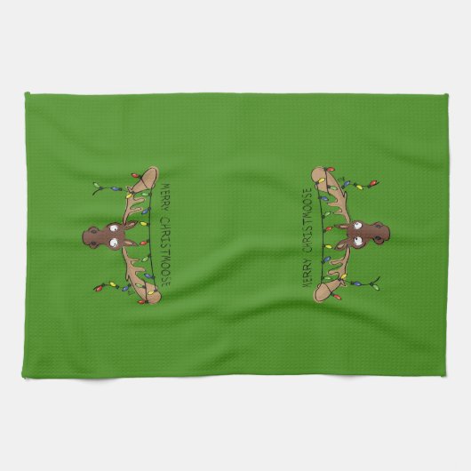 Linge De Cuisine Moose Cute Funny Noël (Horizontal)