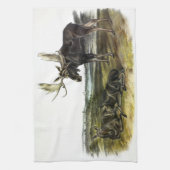 Linge De Cuisine Moose Deer (Moose - Alces alces) par Audubon (Vertical)