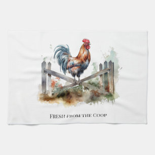 Linge De Cuisine Morning Glory : Coq à l'aquarelle, personnalisé