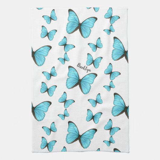 Linge De Cuisine Morpho butterflies cartoon illustration (Vertical)