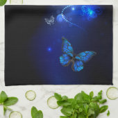 Linge De Cuisine Morpho Butterfly in the Dark Background (Plié)