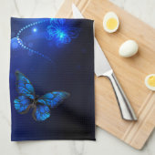 Linge De Cuisine Morpho Butterfly in the Dark Background (Quart Plié)