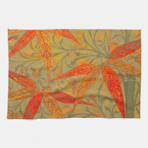 Linge De Cuisine Morris & Co. motif Bamboo Godwin orange et sauge
