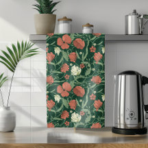 Morris Garden Green & Red Floral
