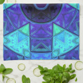 Linge De Cuisine Mosaic Mandala bleu et violet (Plié)