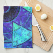 Linge De Cuisine Mosaic Mandala bleu et violet (Quart Plié)