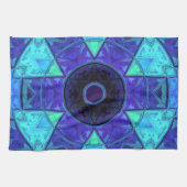 Linge De Cuisine Mosaic Mandala bleu et violet (Horizontal)