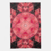 Linge De Cuisine Mosaic Mandala Flower rose et noir (Vertical)