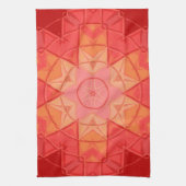 Linge De Cuisine Mosaic Mandala Flower rouge et orange (Vertical)