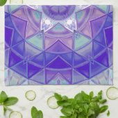 Linge De Cuisine Mosaic Mandala Flower violet bleu et blanc (Plié)