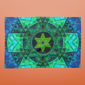 Linge De Cuisine Mosaic Mandala Vert et Bleu