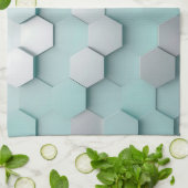 Linge De Cuisine Mosaïque 3D Hexagone Pastel Mint (Plié)