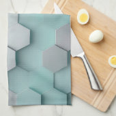 Linge De Cuisine Mosaïque 3D Hexagone Pastel Mint (Quart Plié)