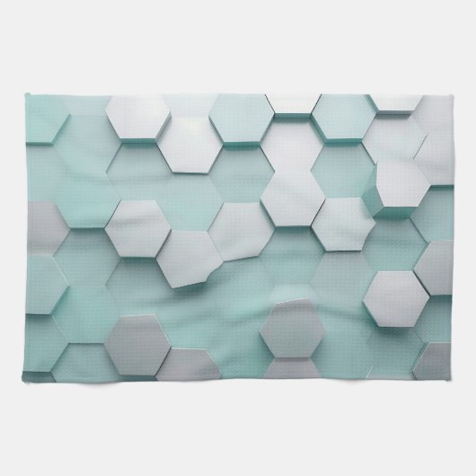 Linge De Cuisine Mosaïque 3D Hexagone Pastel Mint (Horizontal)