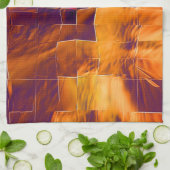 Linge De Cuisine Mosaïque Abstraite de feuille de papier orange rou (Plié)